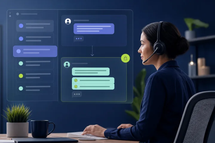 Support operator reviewing a customer chat with two separate requests