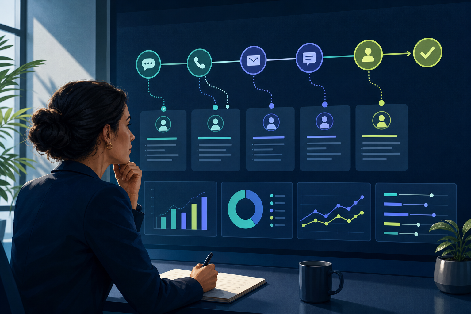 Support operations dashboard reviewing transfer quality across customer conversations