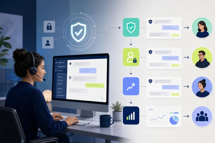 Support team using a structured triage process after a customer shares sensitive information in chat