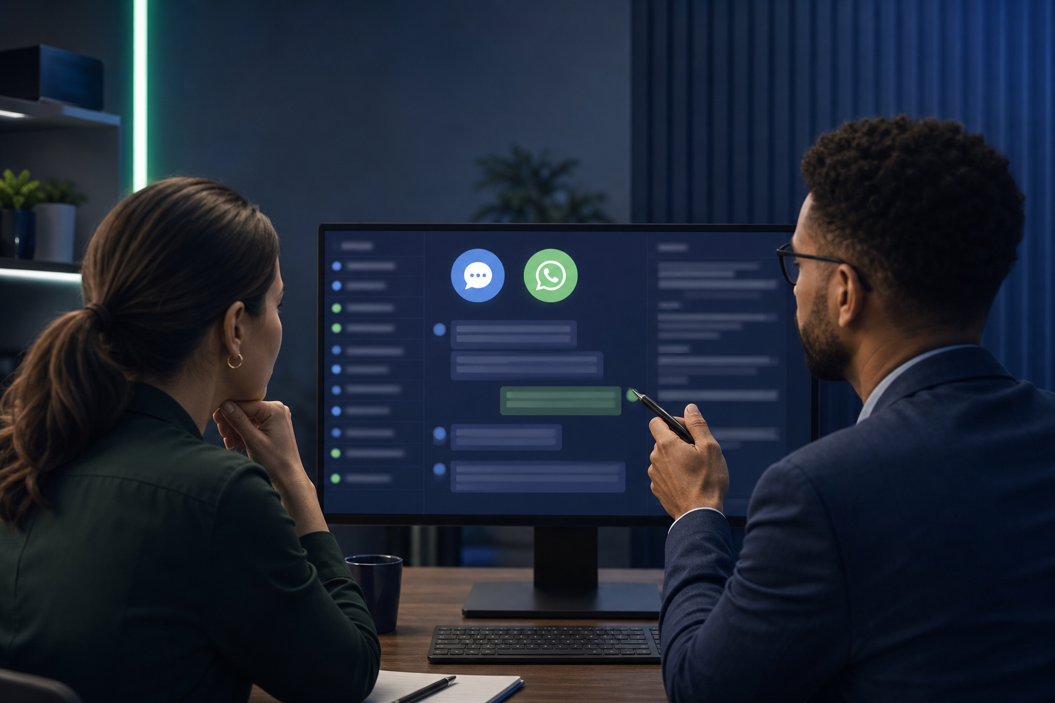 Support and privacy teams reviewing a customer chat transcript request in a shared inbox