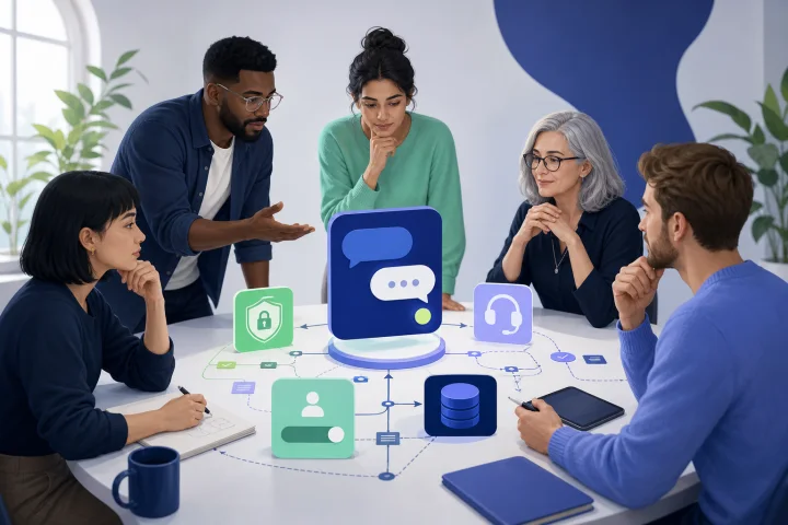 Website team reviewing WebChat privacy, cookie, iframe and security launch requirements
