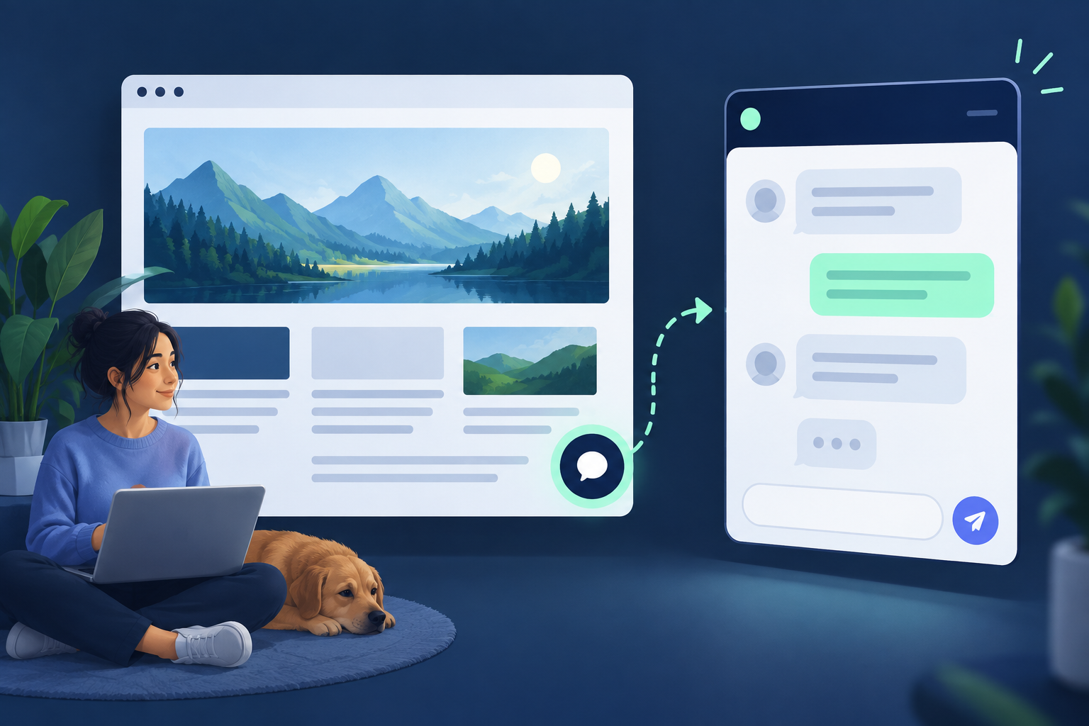 Prüfen Sie die Seite, das Widget und den Wechsel zwischen beiden
